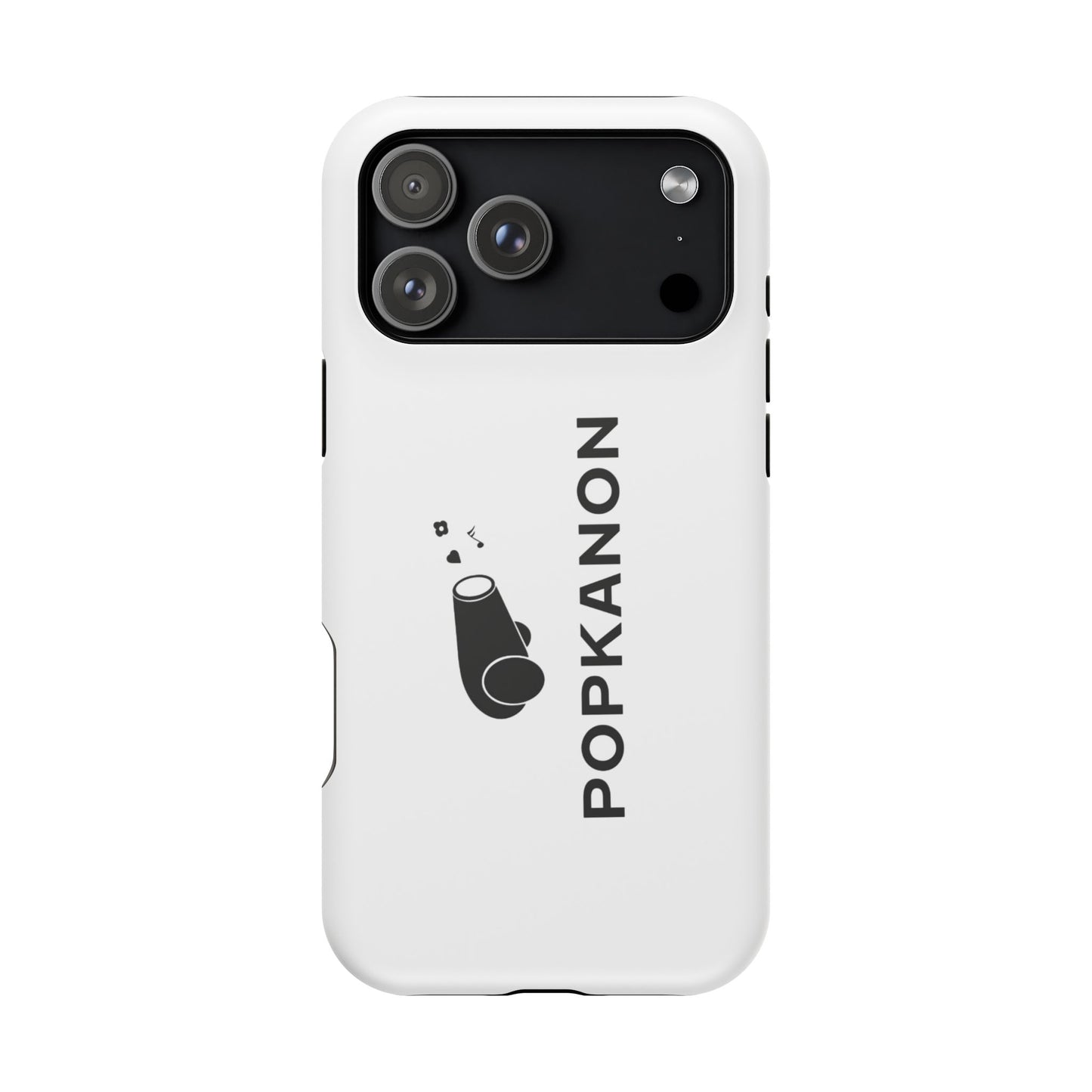 Impact-Resistant Phone Case — Minimal White Popkanon Design