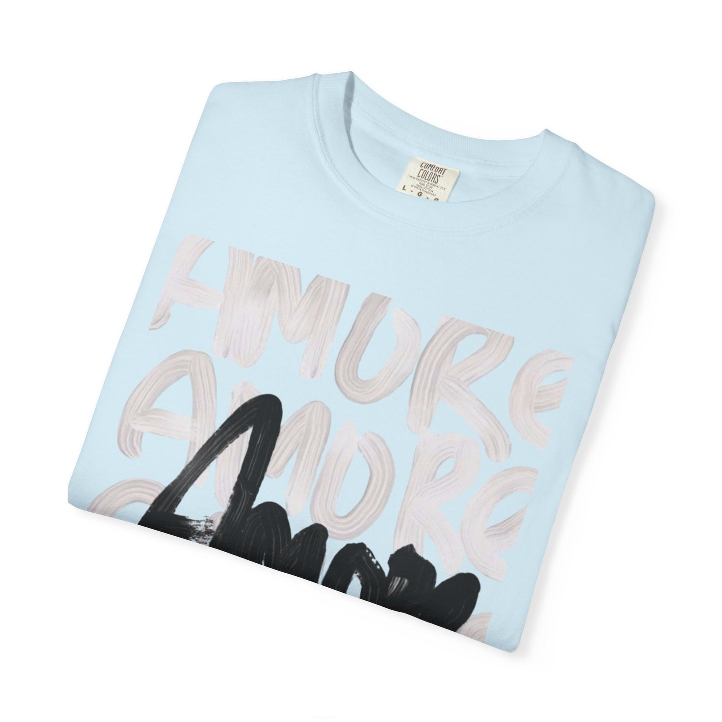 Amore Unisex Garment-Dyed T-shirt | Casual Love Tee, Gift for Couples, Valentine's Day, Everyday Wear, Trendy Style