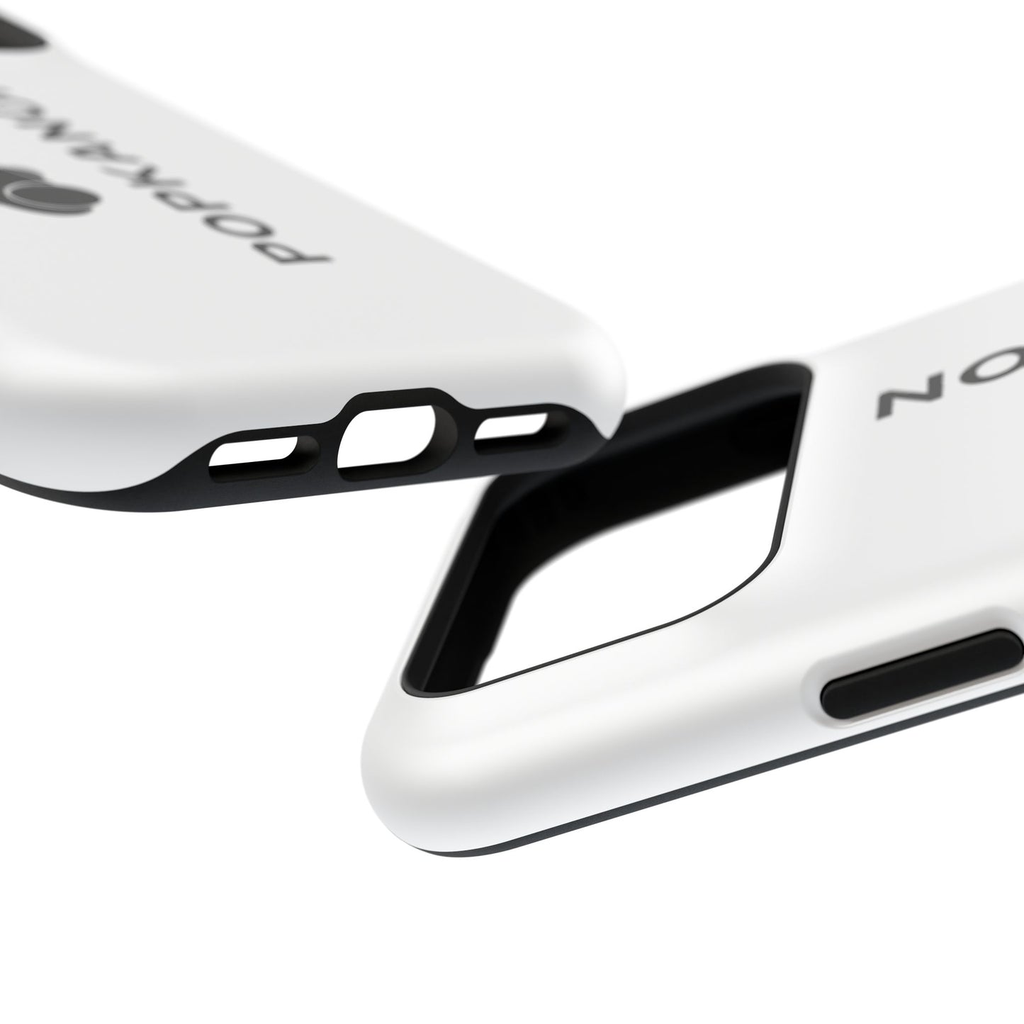 Impact-Resistant Phone Case — Minimal White Popkanon Design