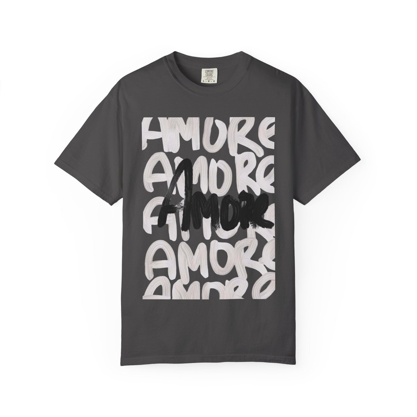 Amore Unisex Garment-Dyed T-shirt | Casual Love Tee, Gift for Couples, Valentine's Day, Everyday Wear, Trendy Style