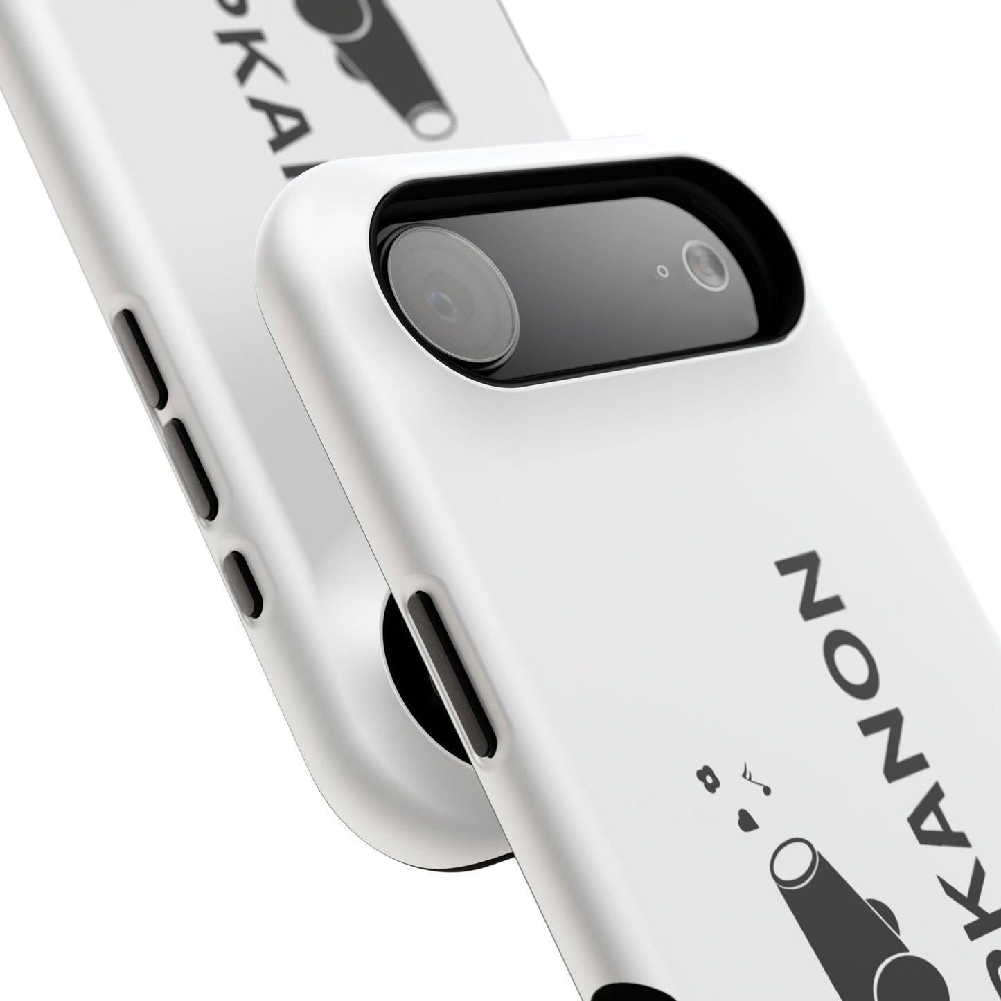 Impact-Resistant Phone Case — Minimal White Popkanon Design