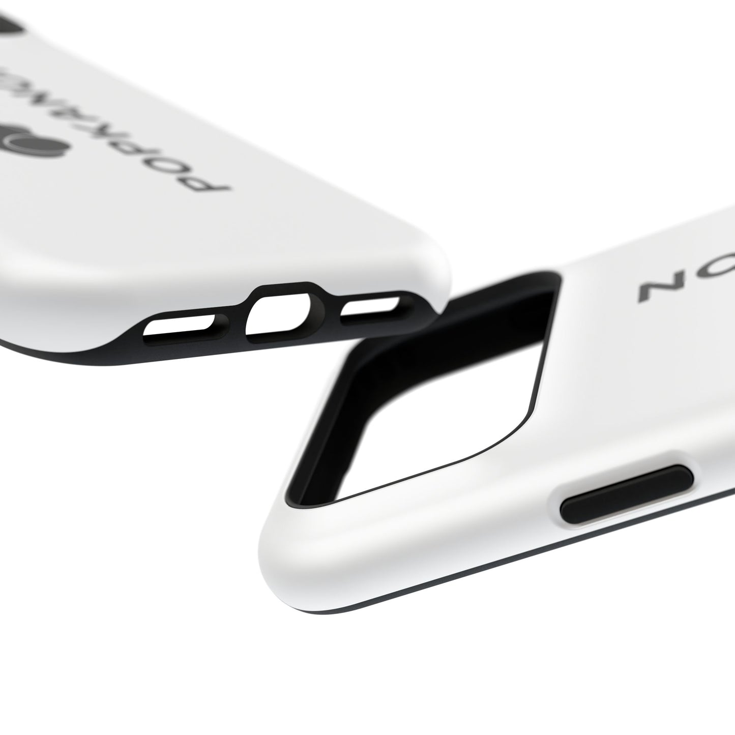 Impact-Resistant Phone Case — Minimal White Popkanon Design