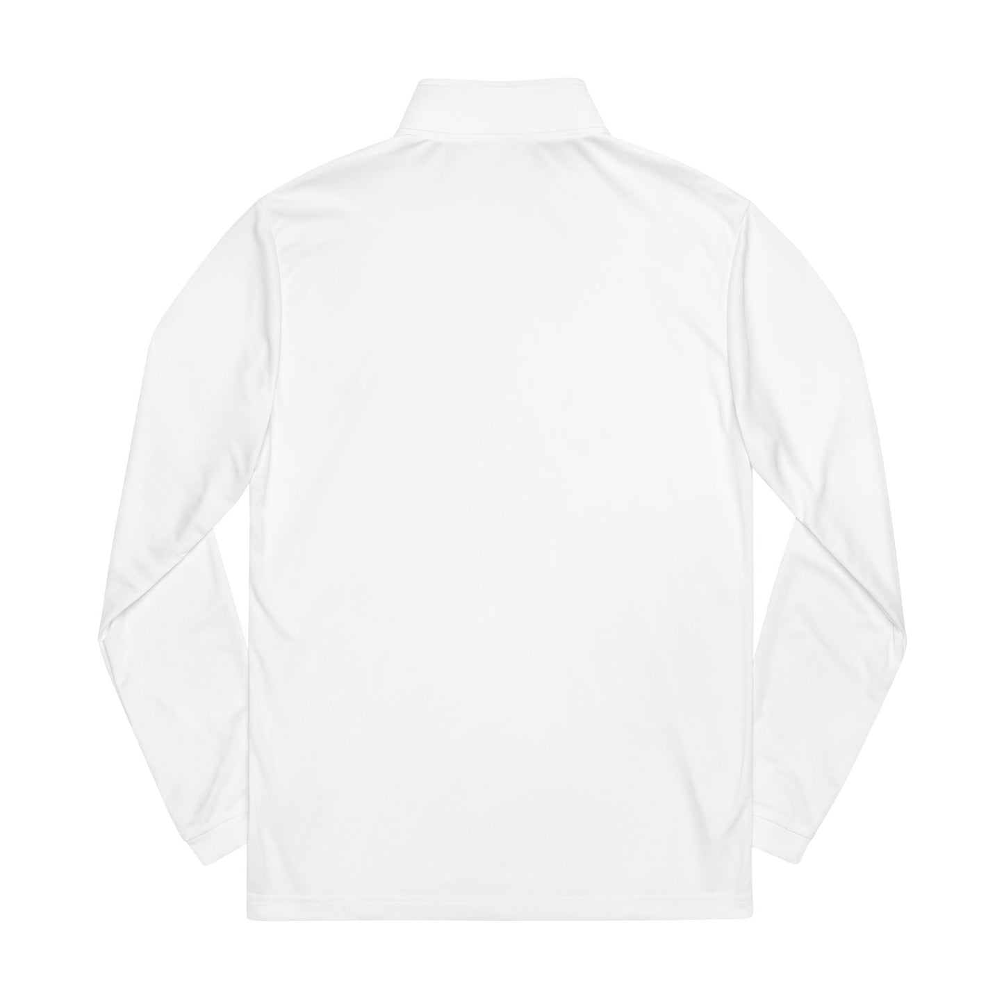 Adidas Quarter-Zip Pullover — White Embroidered Logo Performance Top