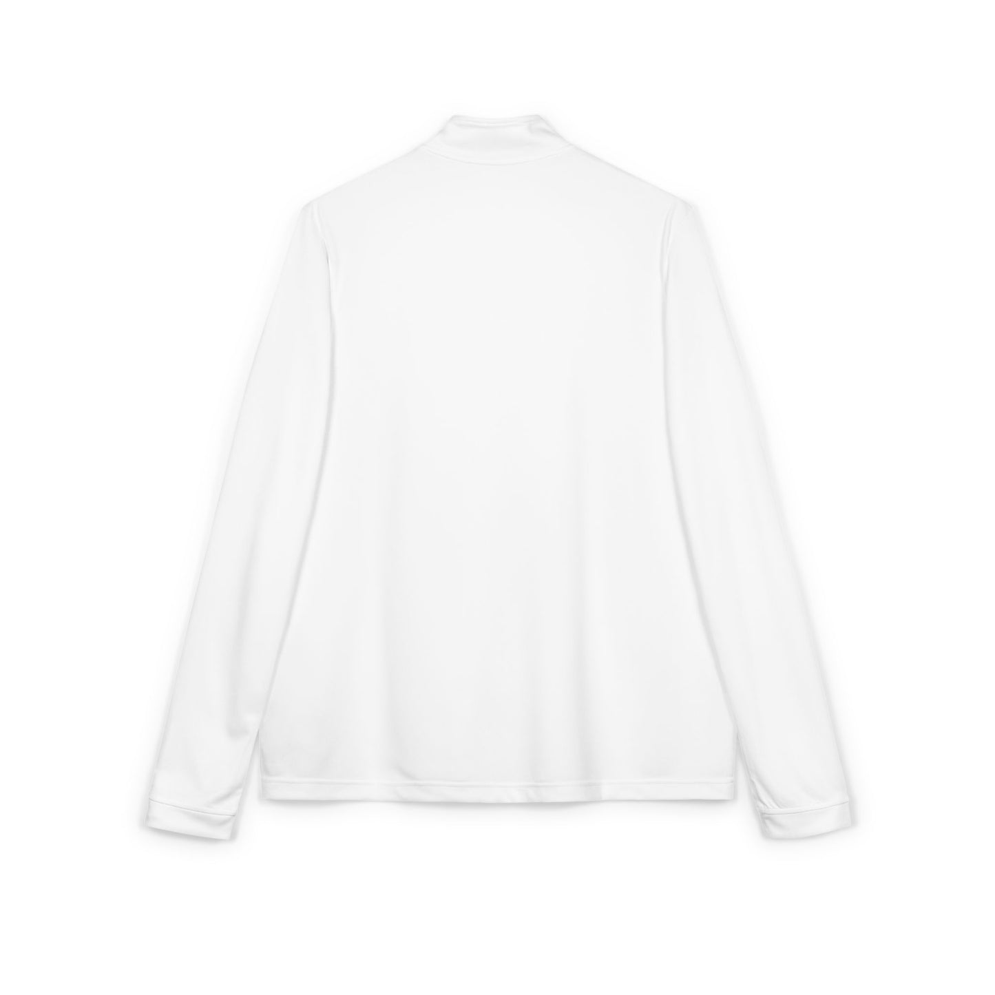 Adidas Quarter-Zip Pullover — White Embroidered Logo Performance Top