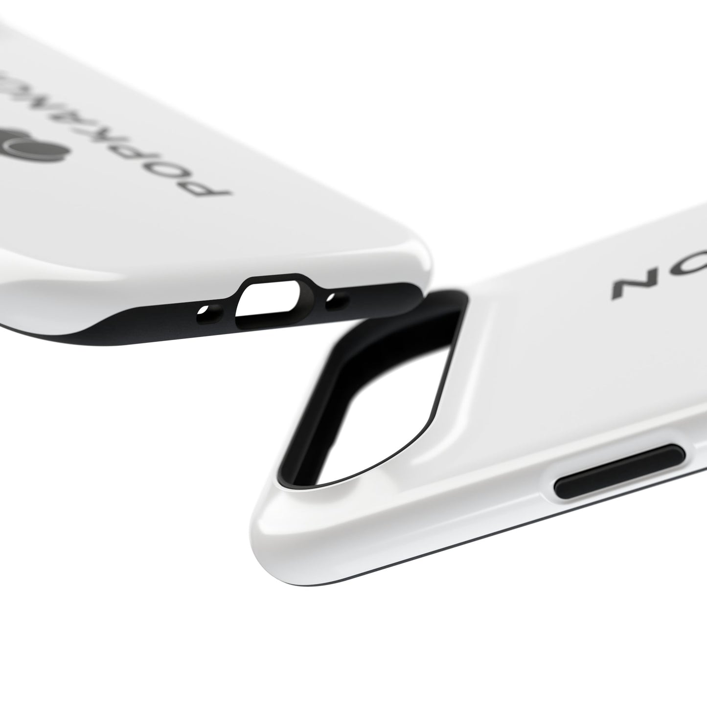 Impact-Resistant Phone Case — Minimal White Popkanon Design