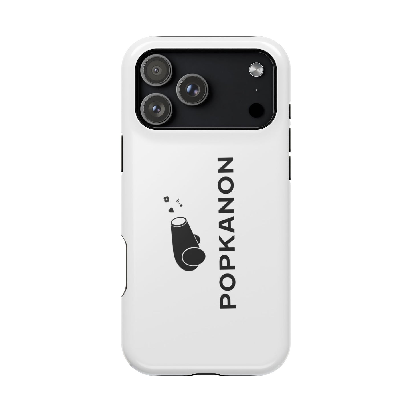 Impact-Resistant Phone Case — Minimal White Popkanon Design