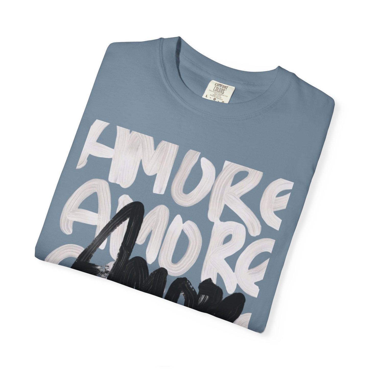 Amore Unisex Garment-Dyed T-shirt | Casual Love Tee, Gift for Couples, Valentine's Day, Everyday Wear, Trendy Style