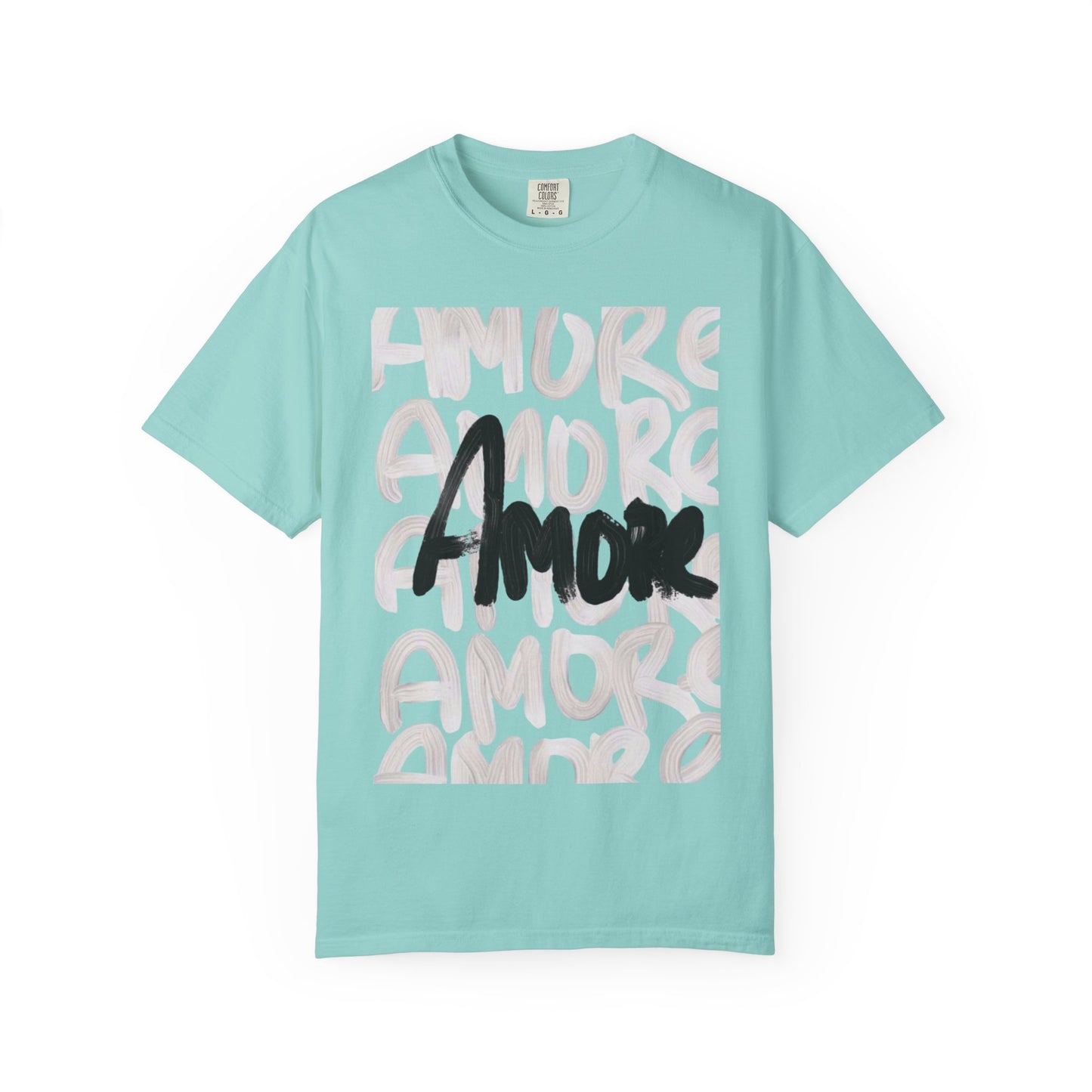 Amore Unisex Garment-Dyed T-shirt | Casual Love Tee, Gift for Couples, Valentine's Day, Everyday Wear, Trendy Style