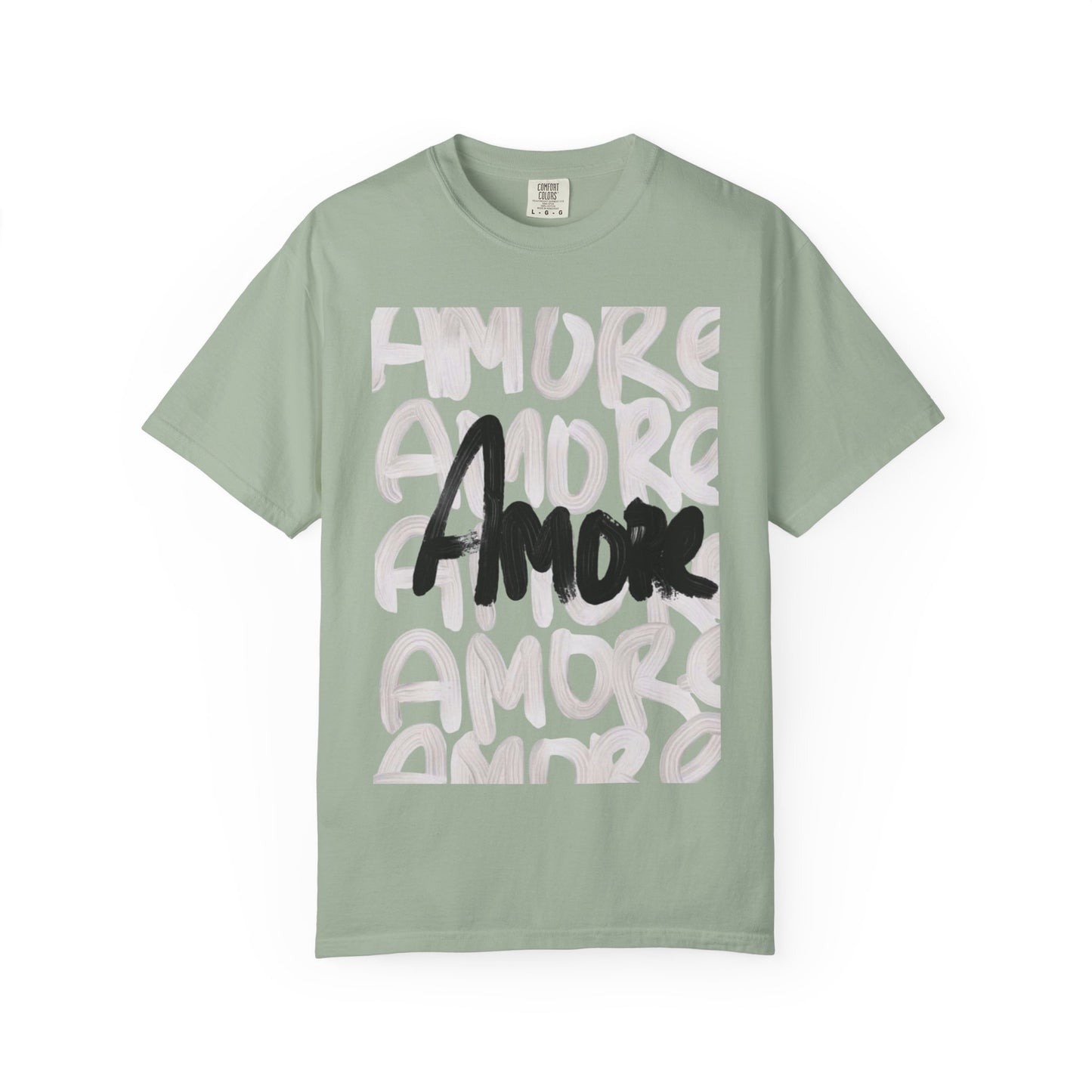 Amore Unisex Garment-Dyed T-shirt | Casual Love Tee, Gift for Couples, Valentine's Day, Everyday Wear, Trendy Style