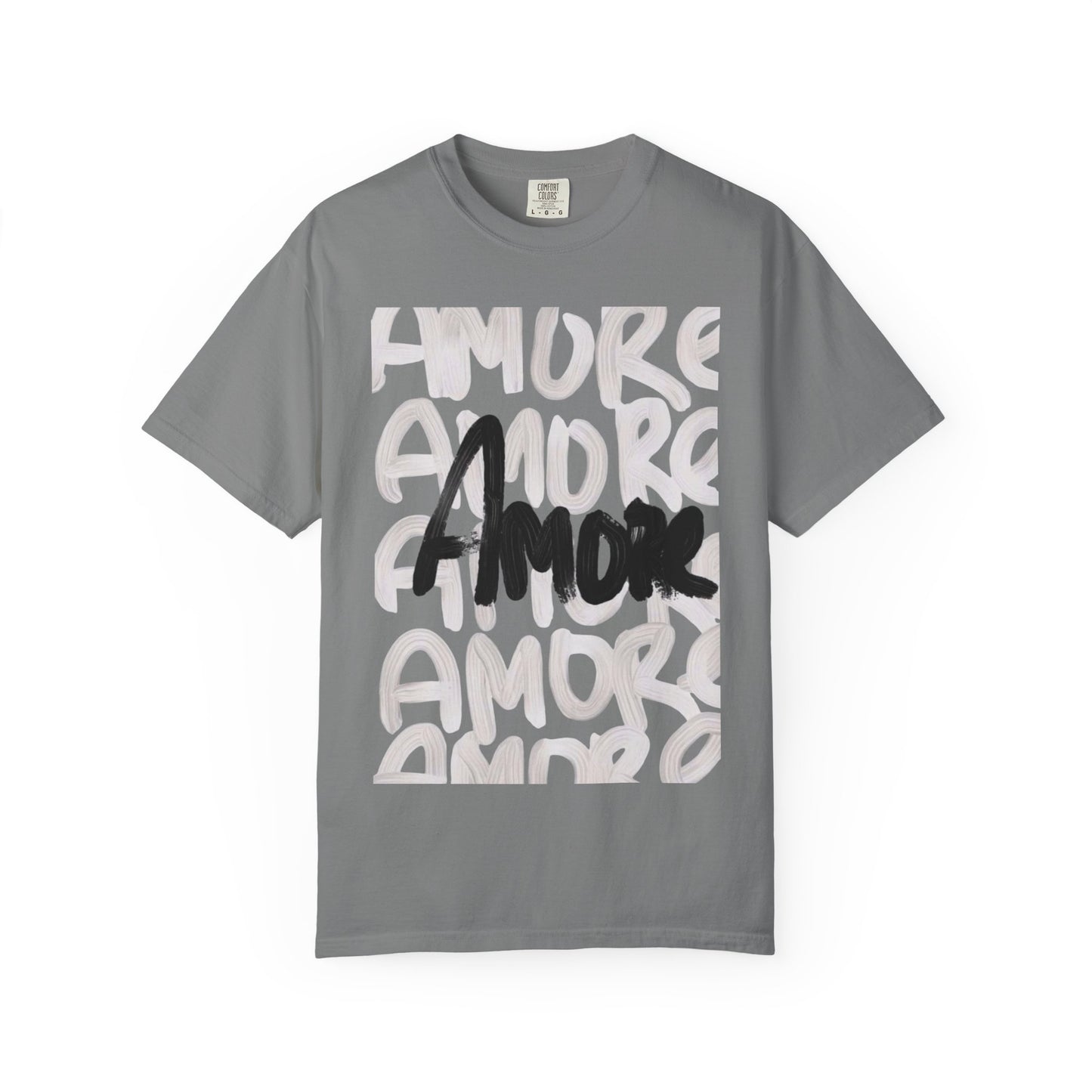 Amore Unisex Garment-Dyed T-shirt | Casual Love Tee, Gift for Couples, Valentine's Day, Everyday Wear, Trendy Style