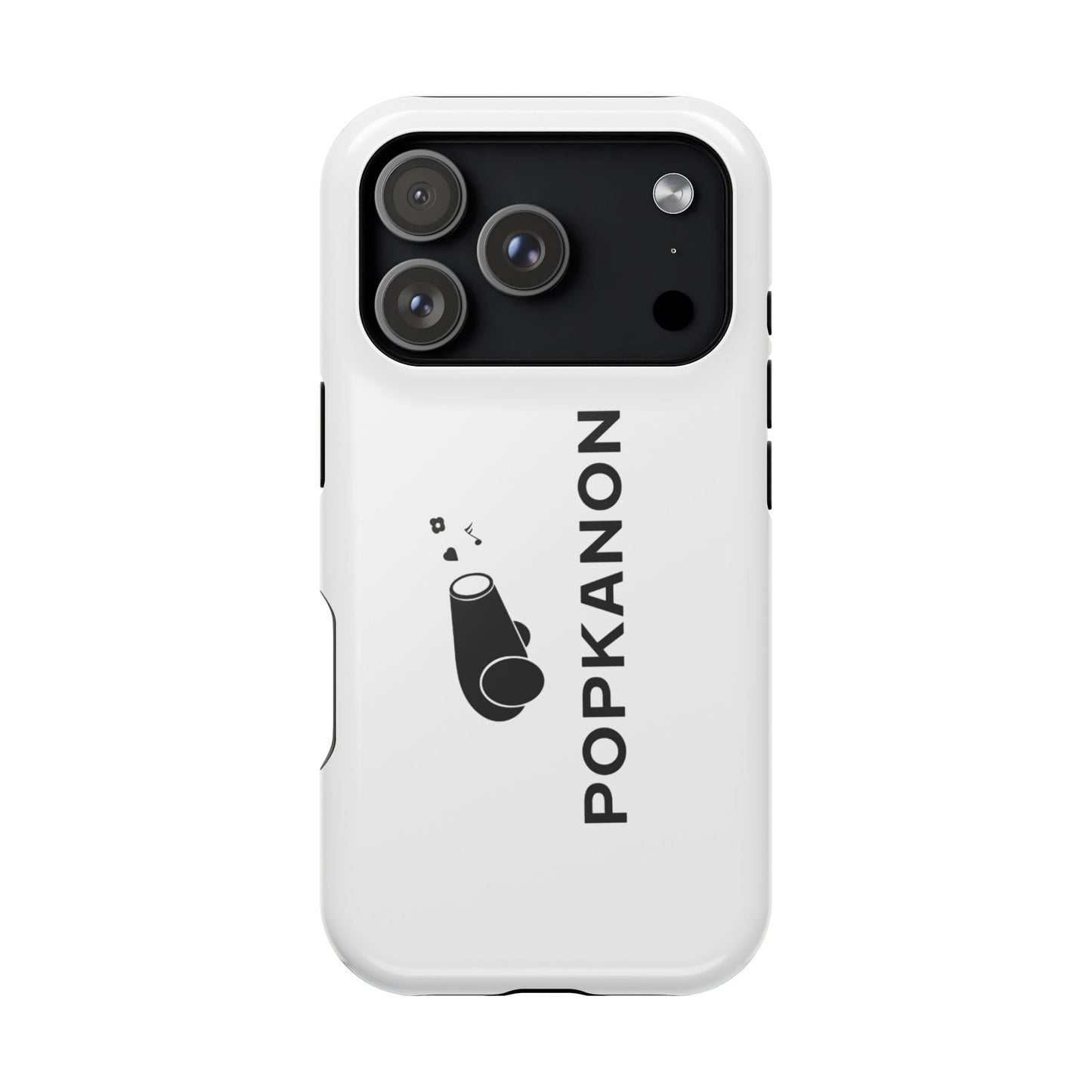 Impact-Resistant Phone Case — Minimal White Popkanon Design