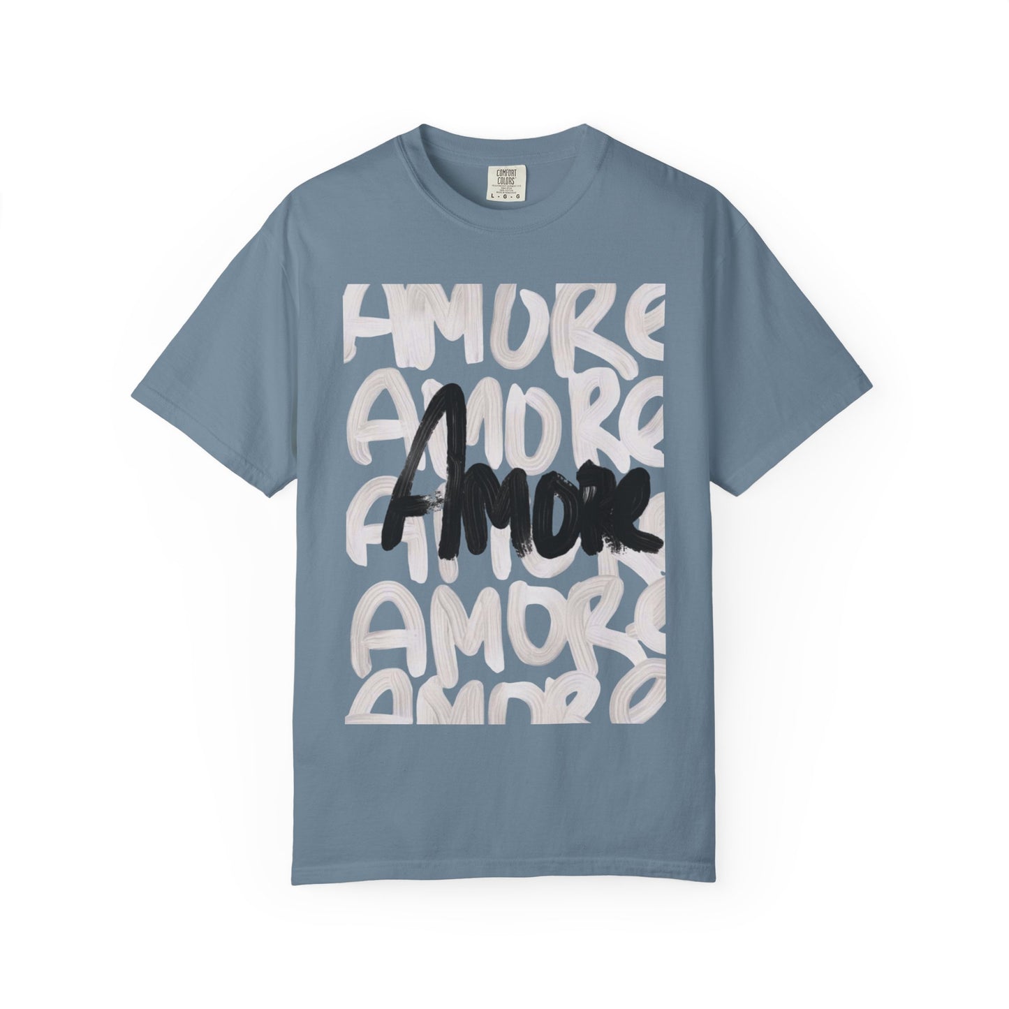 Amore Unisex Garment-Dyed T-shirt | Casual Love Tee, Gift for Couples, Valentine's Day, Everyday Wear, Trendy Style