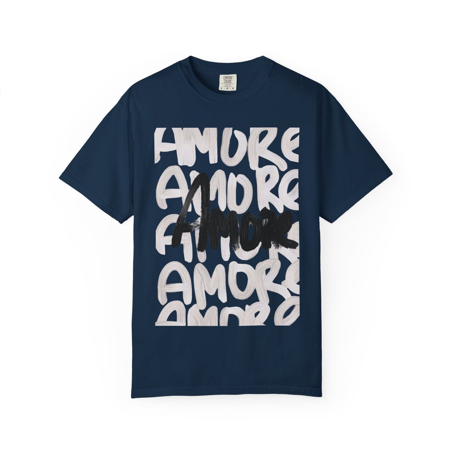 Amore Unisex Garment-Dyed T-shirt | Casual Love Tee, Gift for Couples, Valentine's Day, Everyday Wear, Trendy Style