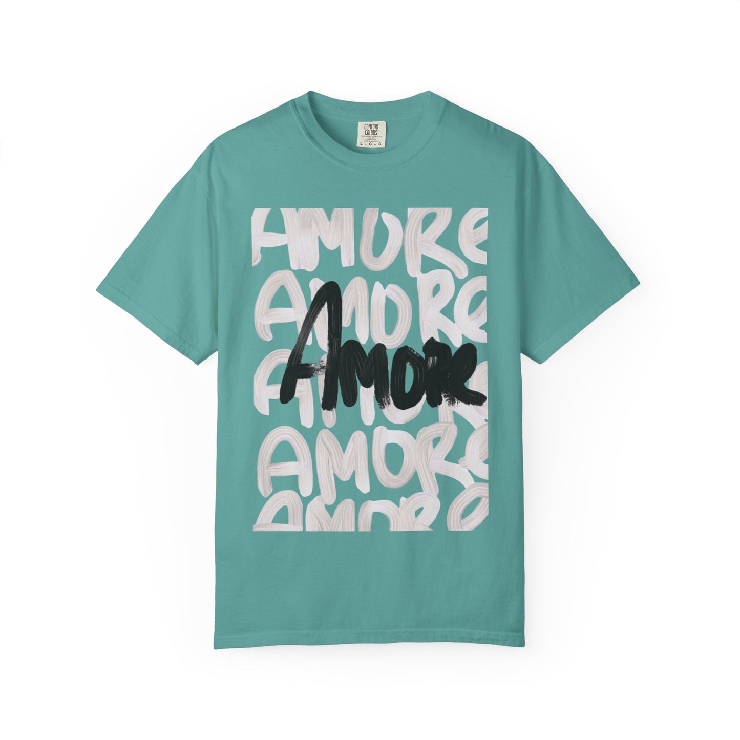 Amore Unisex Garment-Dyed T-shirt | Casual Love Tee, Gift for Couples, Valentine's Day, Everyday Wear, Trendy Style