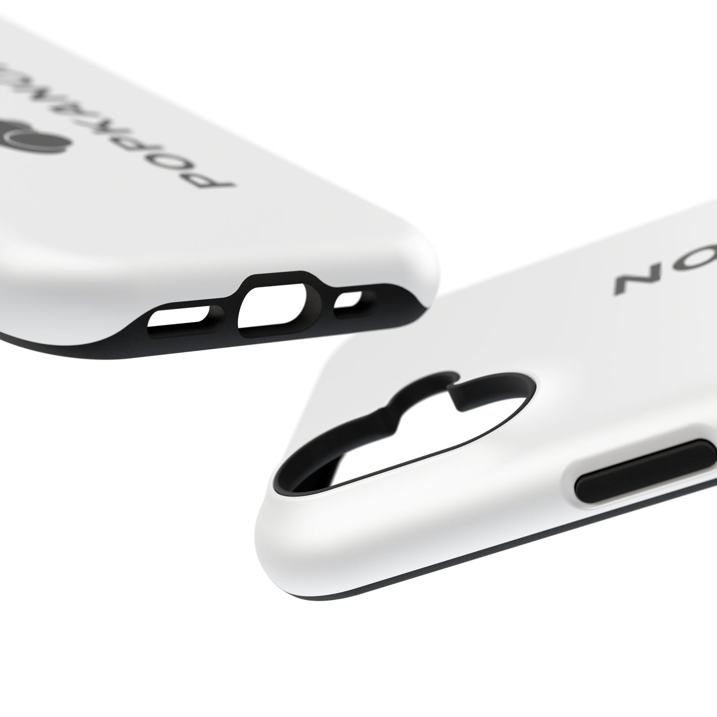 Impact-Resistant Phone Case — Minimal White Popkanon Design