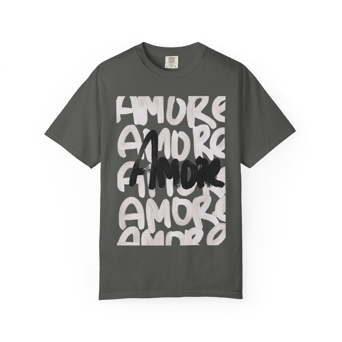 Amore Unisex Garment-Dyed T-shirt | Casual Love Tee, Gift for Couples, Valentine's Day, Everyday Wear, Trendy Style