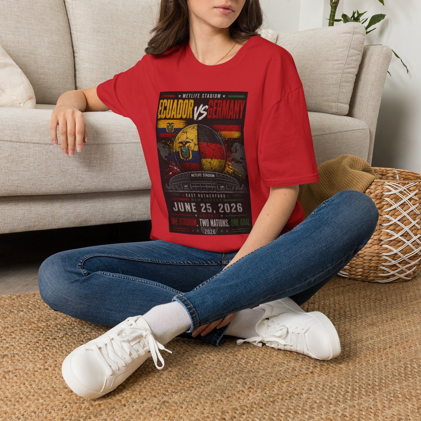 Limited Edition Ecuador vs Germany Soccer Match Poster T-Shirt — MetLife Stadium June 25, 2026