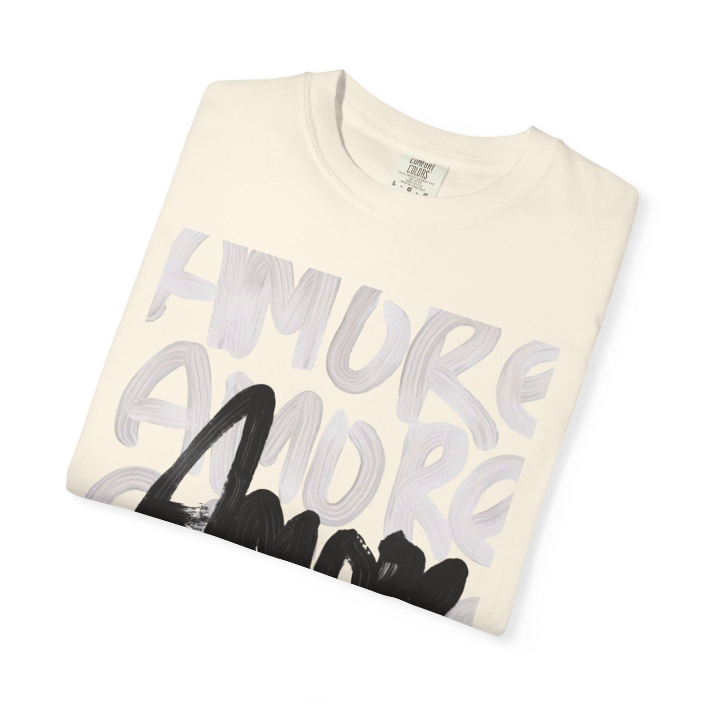 Amore Unisex Garment-Dyed T-shirt | Casual Love Tee, Gift for Couples, Valentine's Day, Everyday Wear, Trendy Style