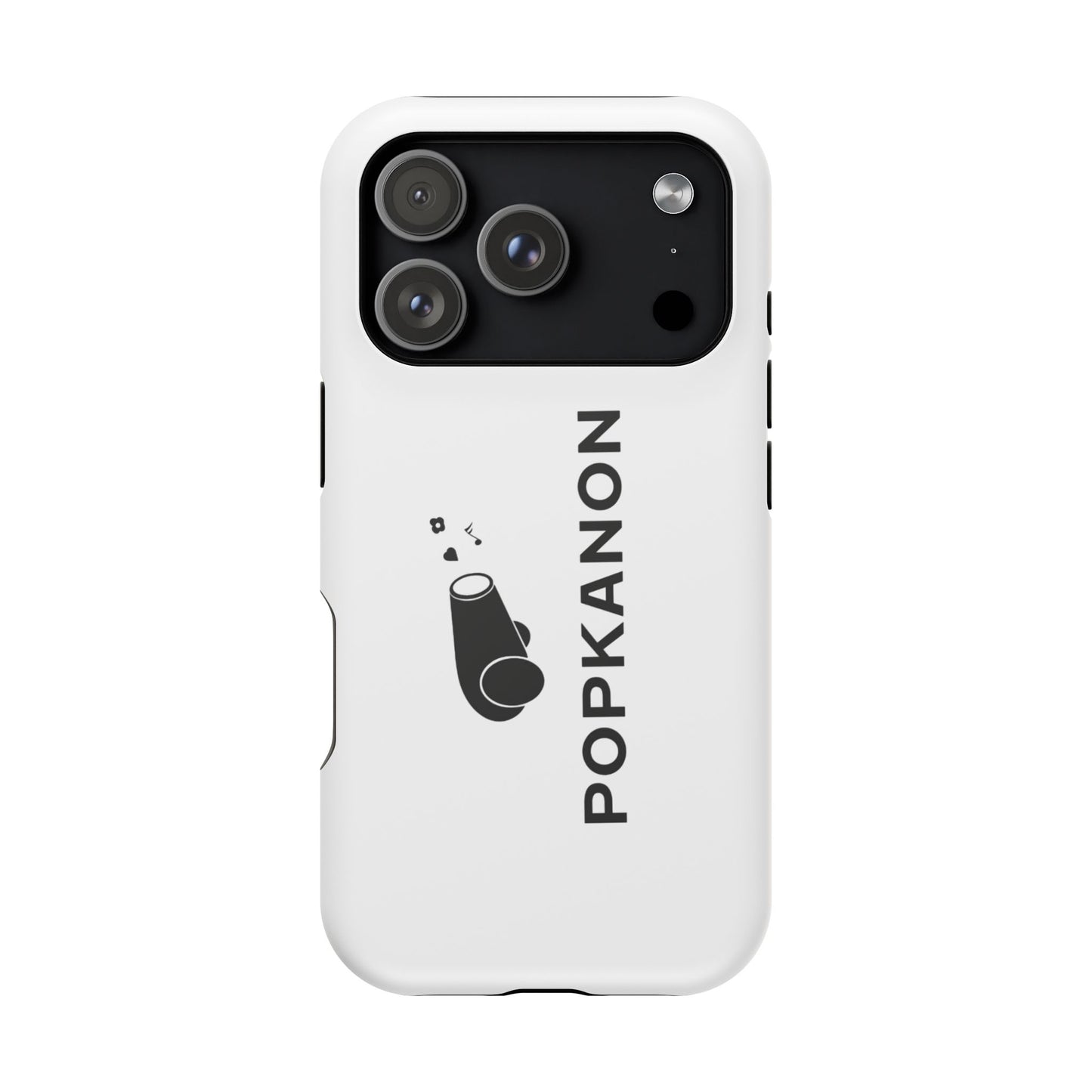 Impact-Resistant Phone Case — Minimal White Popkanon Design