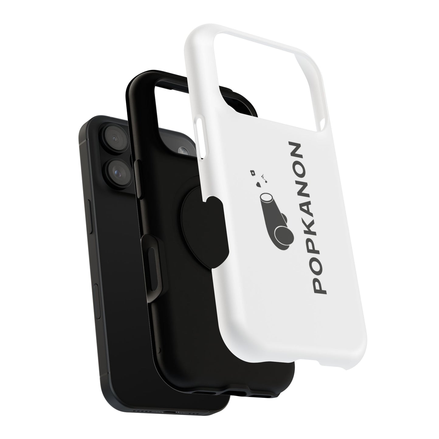 Impact-Resistant Phone Case — Minimal White Popkanon Design