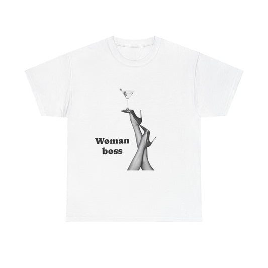 Boss Woman Tee, Unisex Heavy Cotton T-Shirt, Empowerment Shirt, Women's Fashion, Gift for Her, Birthday Gift, Confidence Outfit