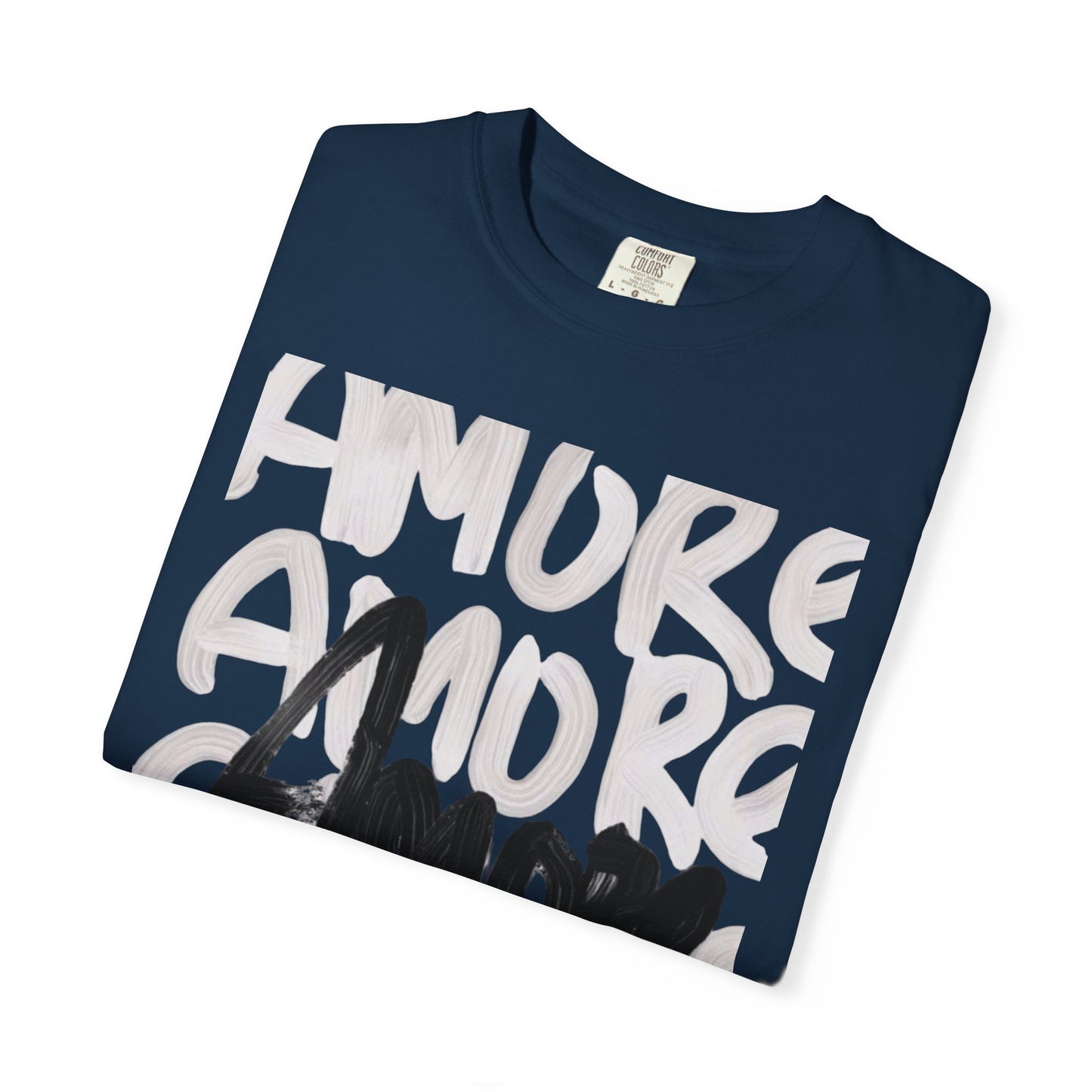 Amore Unisex Garment-Dyed T-shirt | Casual Love Tee, Gift for Couples, Valentine's Day, Everyday Wear, Trendy Style