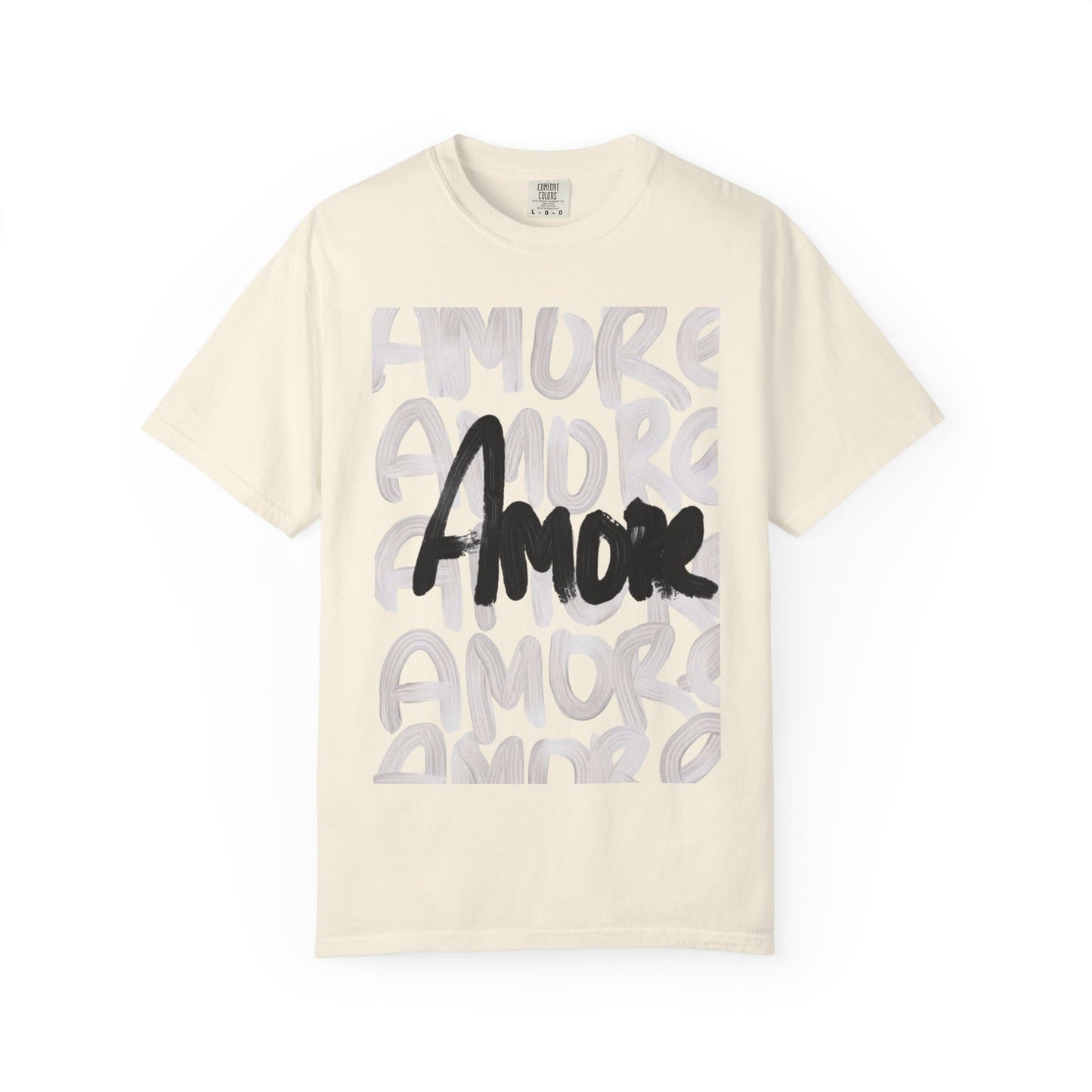 Amore Unisex Garment-Dyed T-shirt | Casual Love Tee, Gift for Couples, Valentine's Day, Everyday Wear, Trendy Style