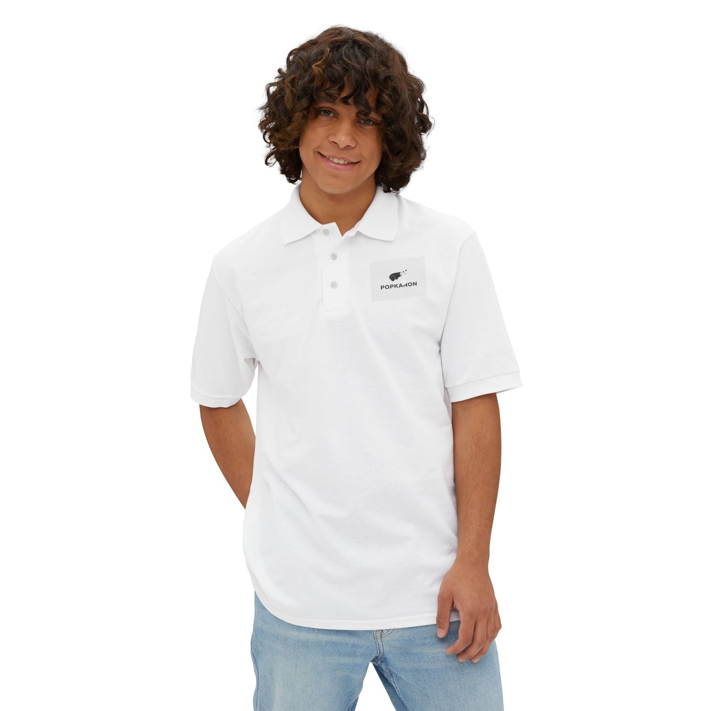 Piqué Polo Shirt with Logo - Men's Elegant Popkanon Design