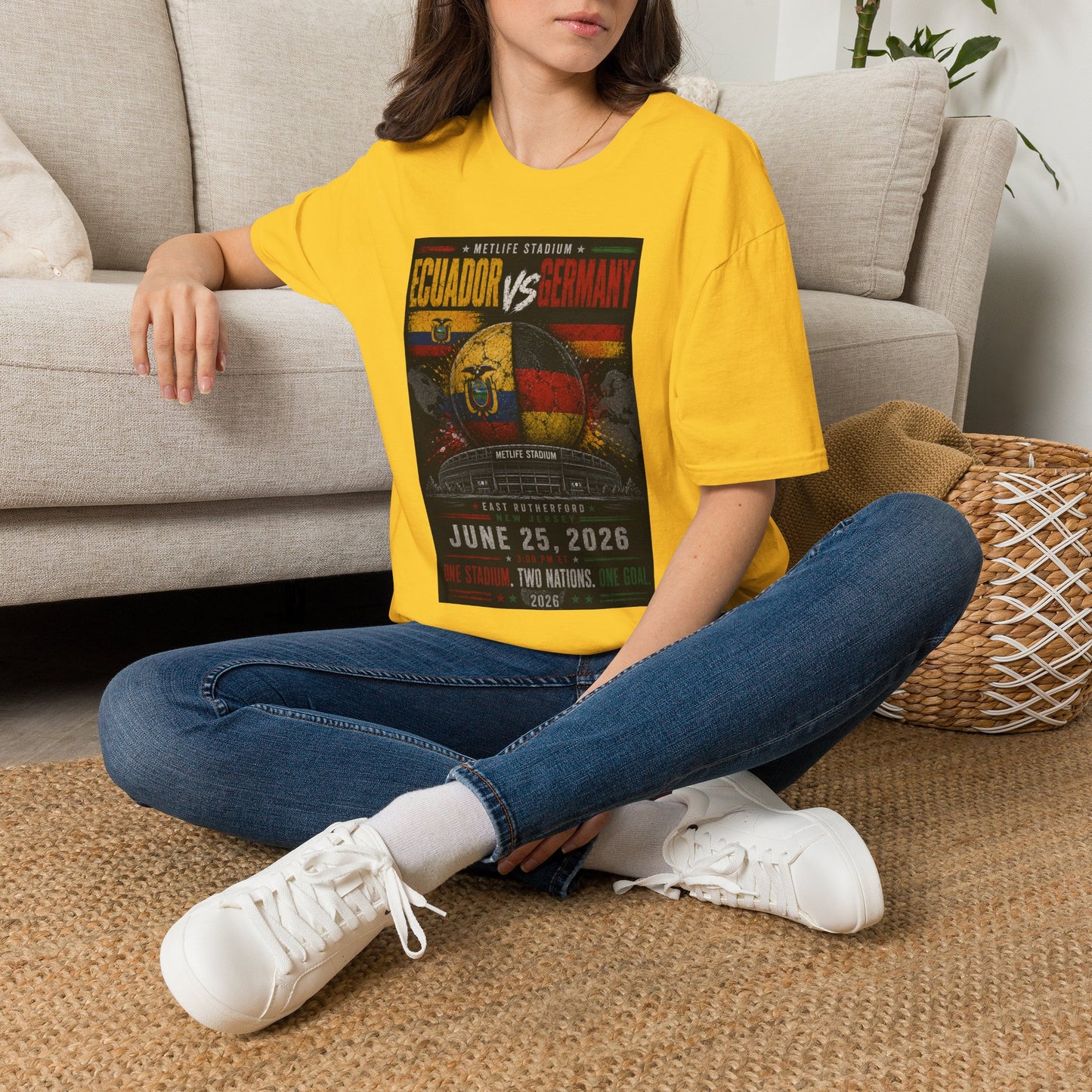 Limited Edition Ecuador vs Germany Soccer Match Poster T-Shirt — MetLife Stadium June 25, 2026