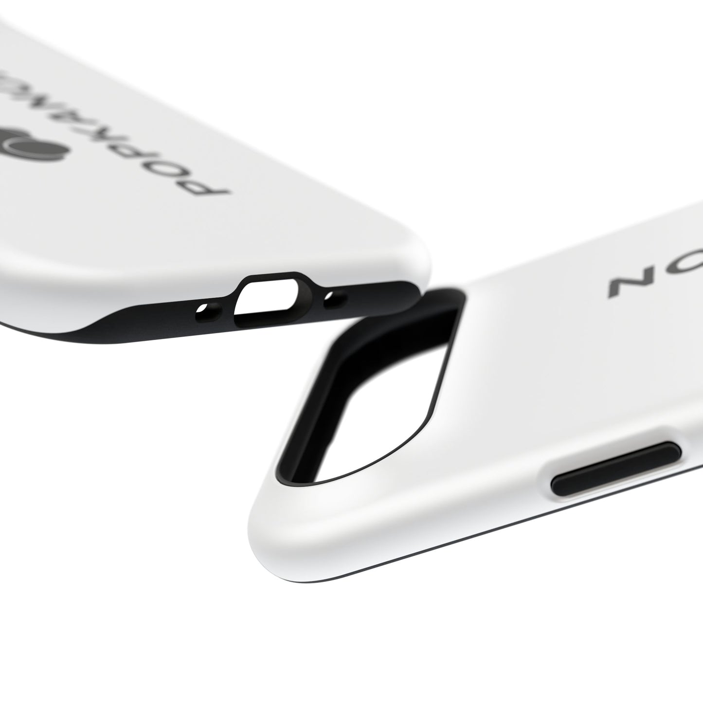 Impact-Resistant Phone Case — Minimal White Popkanon Design