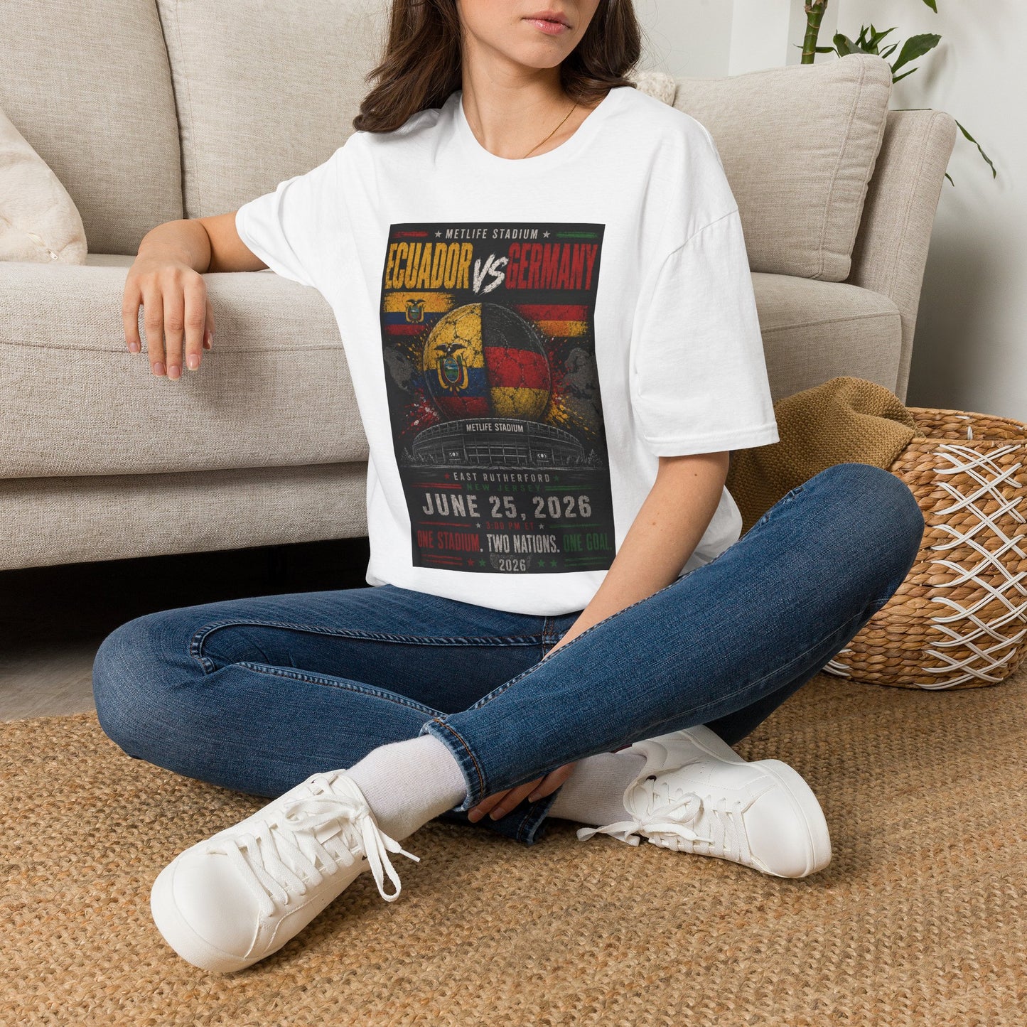 Limited Edition Ecuador vs Germany Soccer Match Poster T-Shirt — MetLife Stadium June 25, 2026