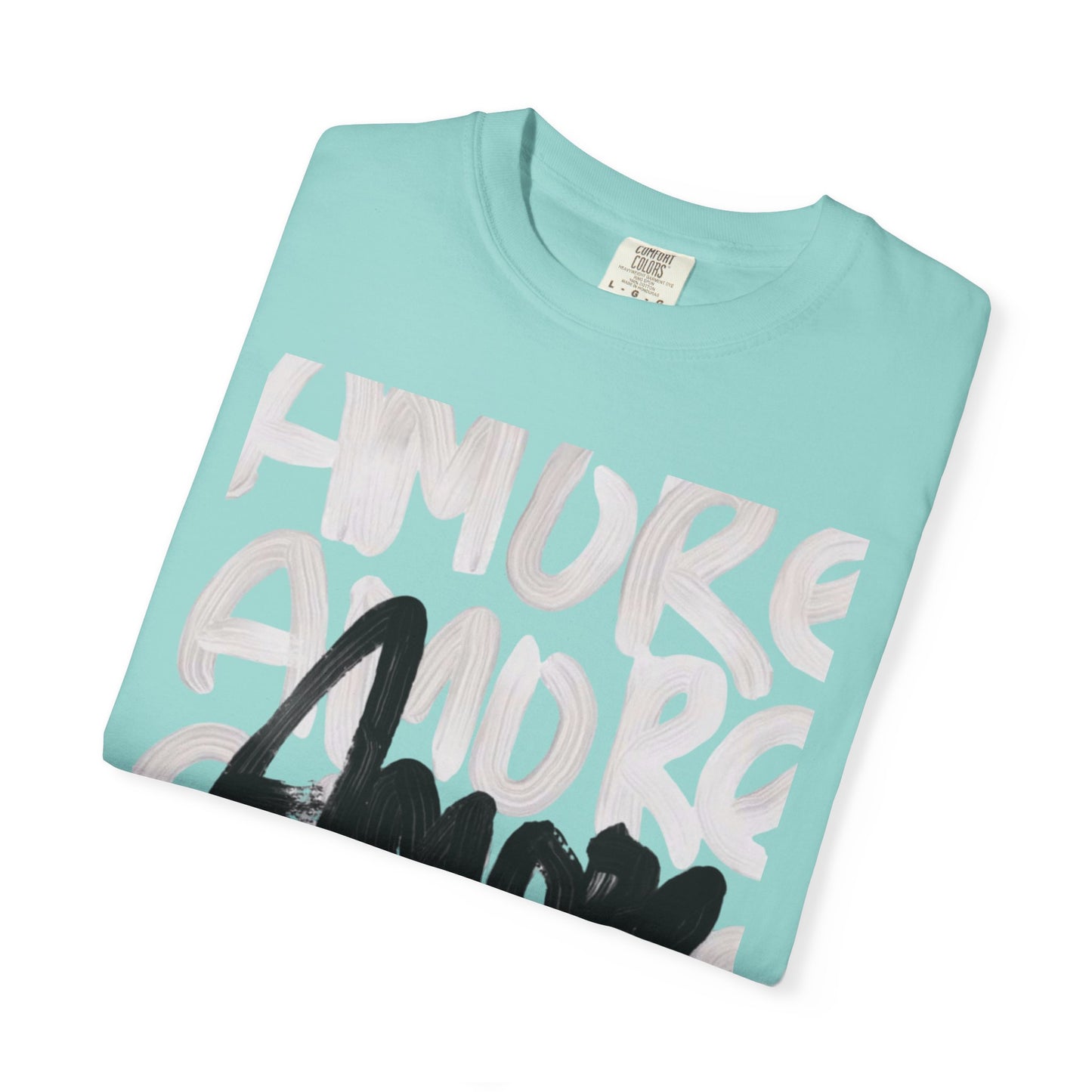 Amore Unisex Garment-Dyed T-shirt | Casual Love Tee, Gift for Couples, Valentine's Day, Everyday Wear, Trendy Style