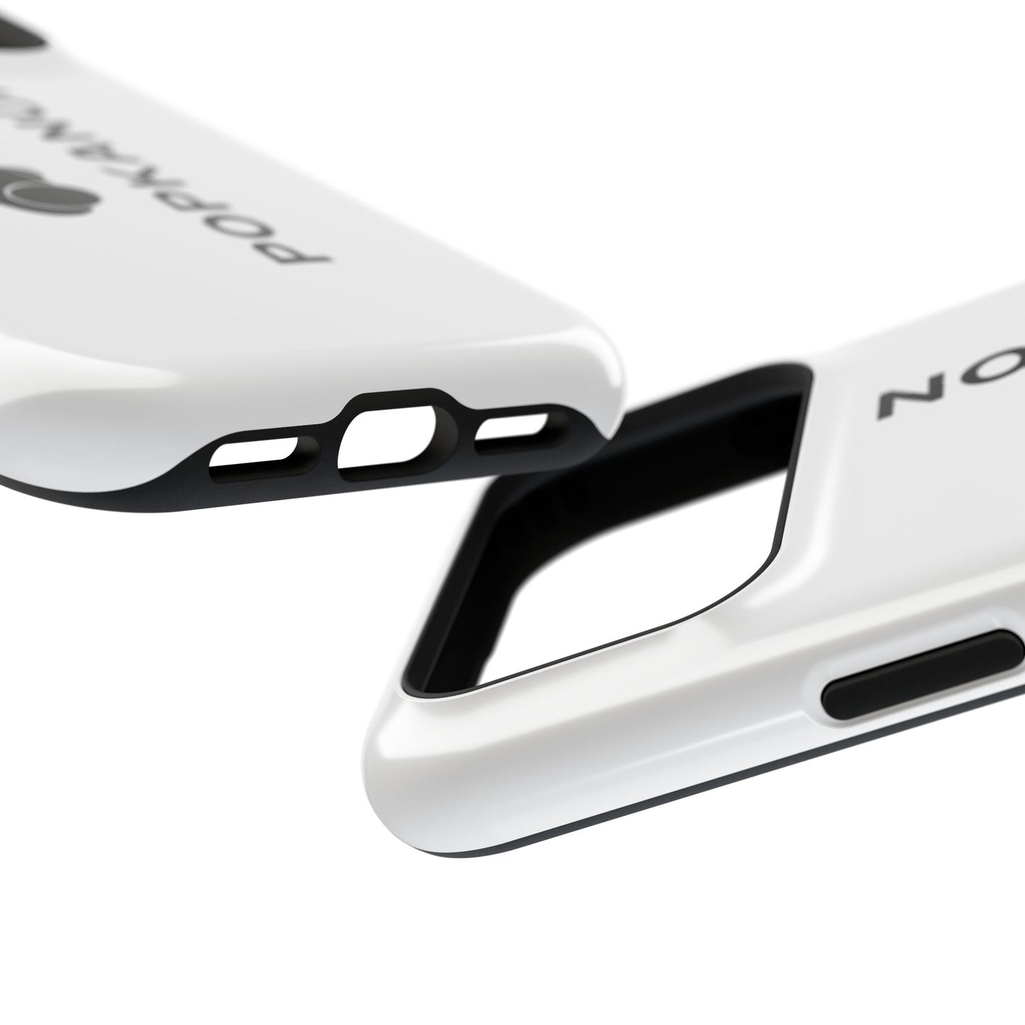 Impact-Resistant Phone Case — Minimal White Popkanon Design